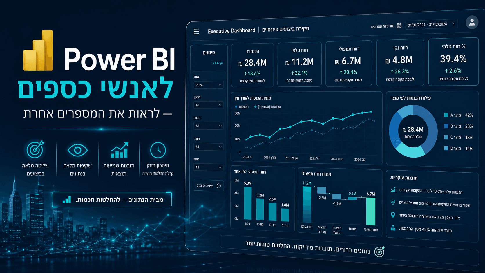 Power BI לאנשי כספים — לראות את המספרים אחרת