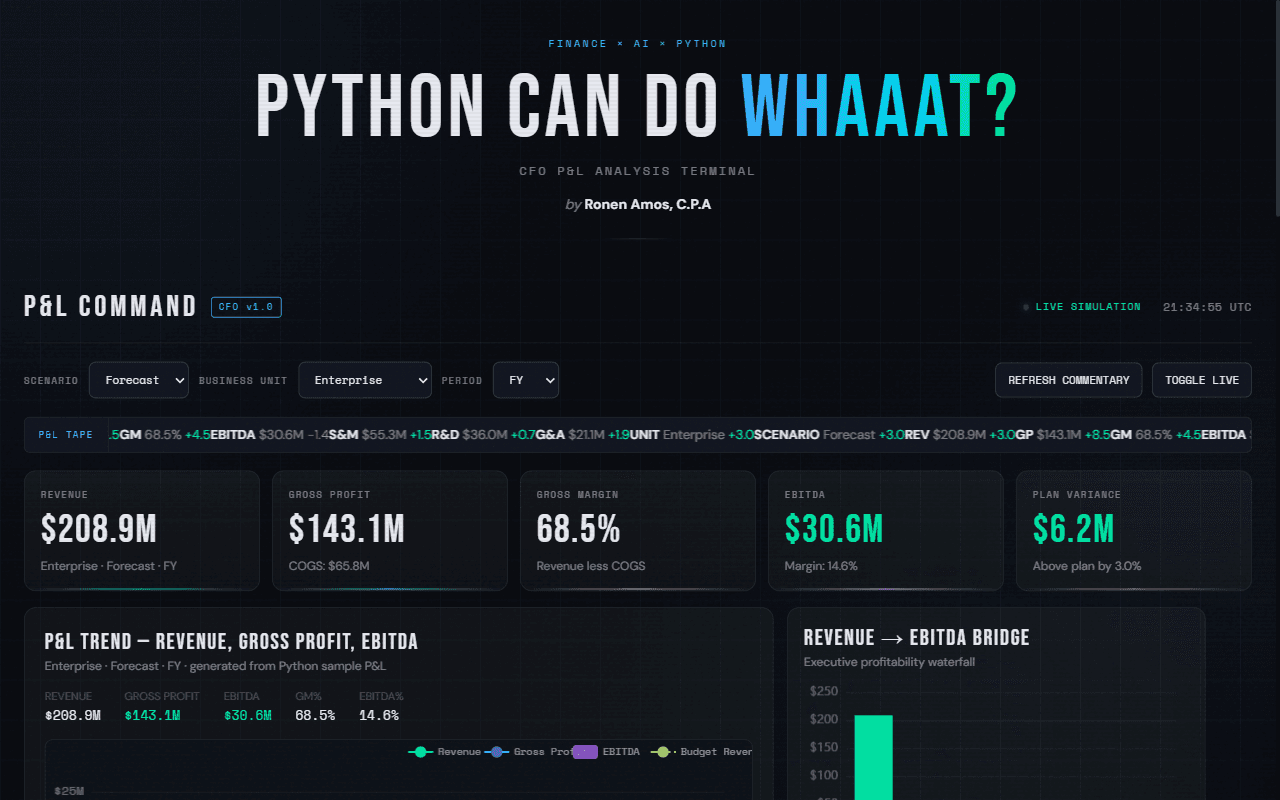 Python Can Do Whaaat — CFO P&L Terminal
