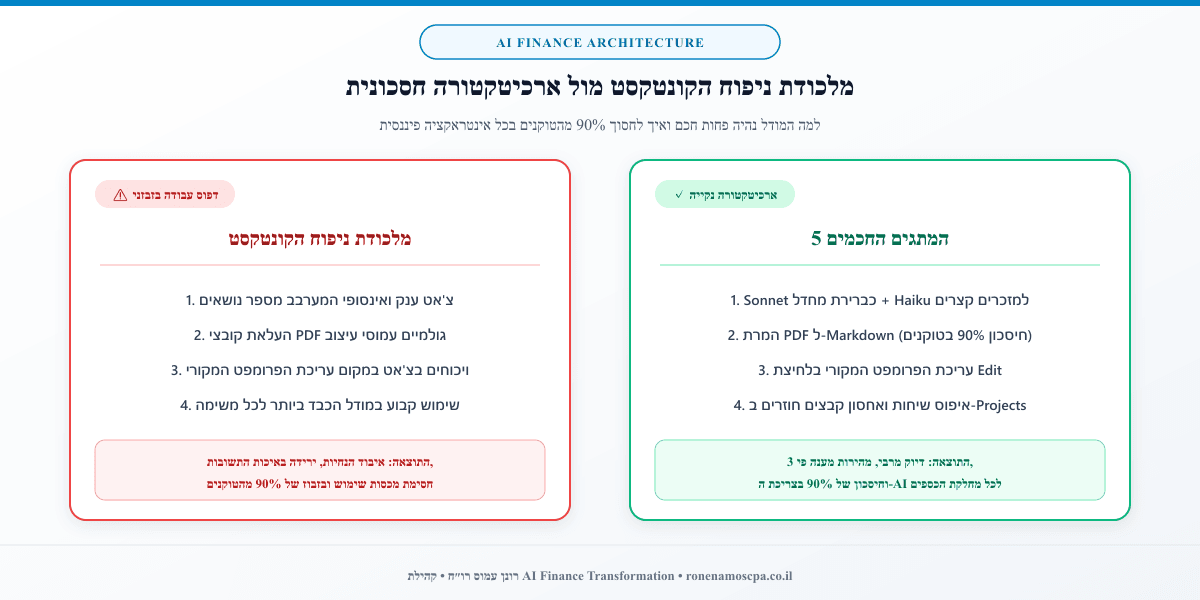 השוואת מלכודת ניפוח הקונטקסט מול ארכיטקטורה נקייה