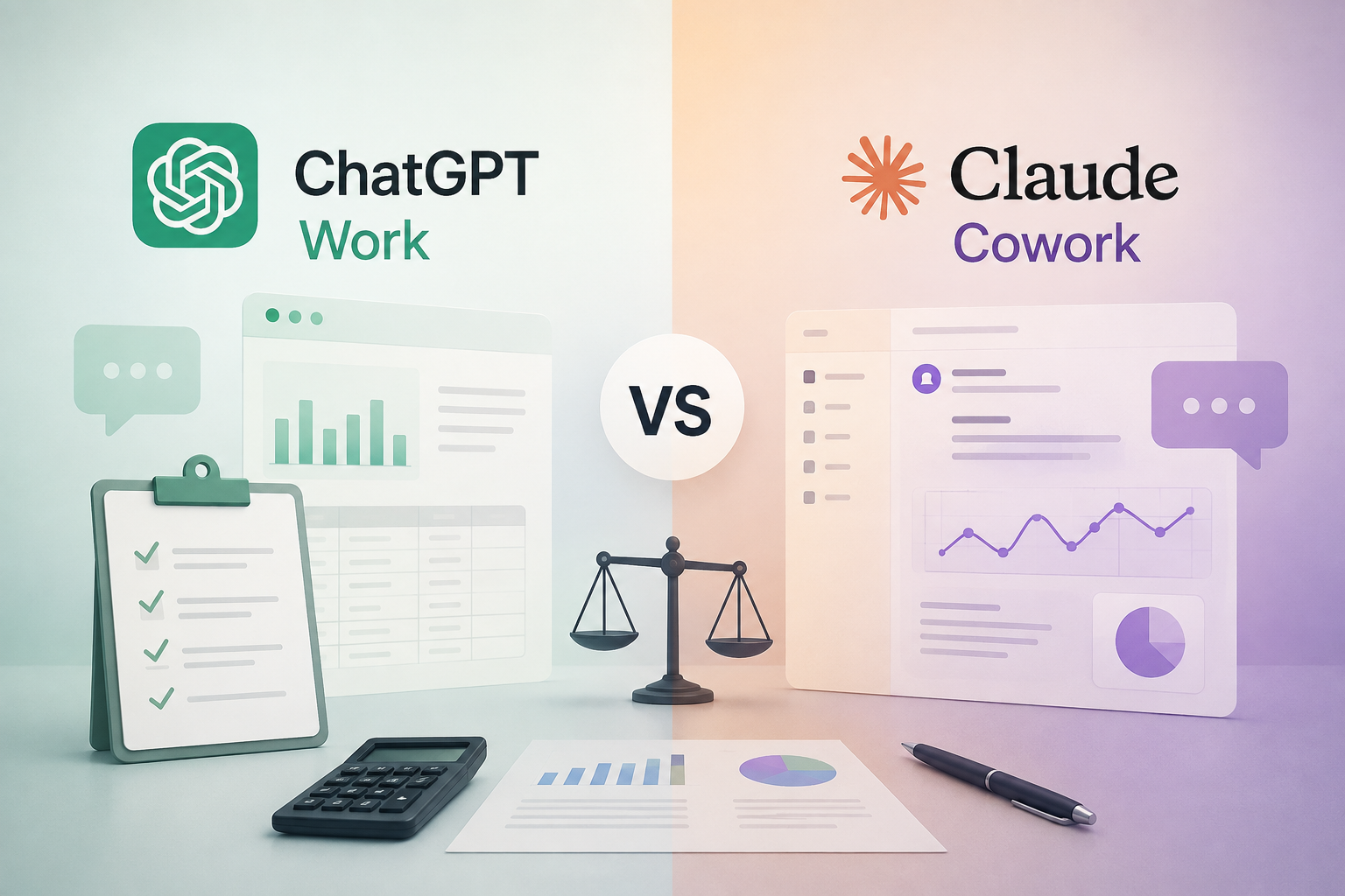 ChatGPT Work מול Claude Cowork — השוואה למחלקת כספים