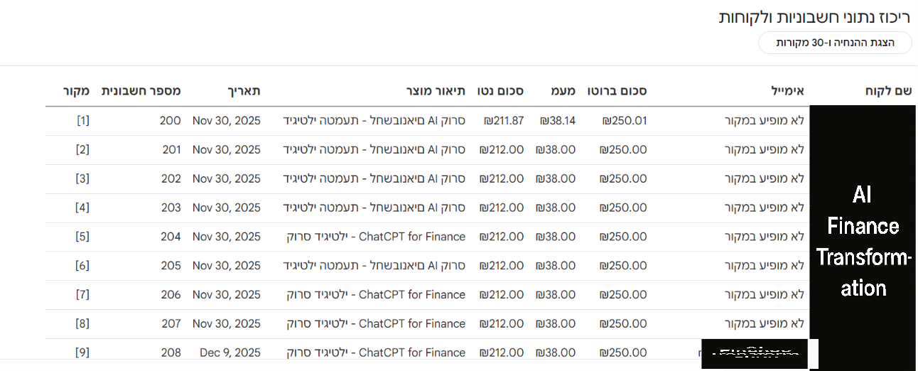 טבלת השוואה